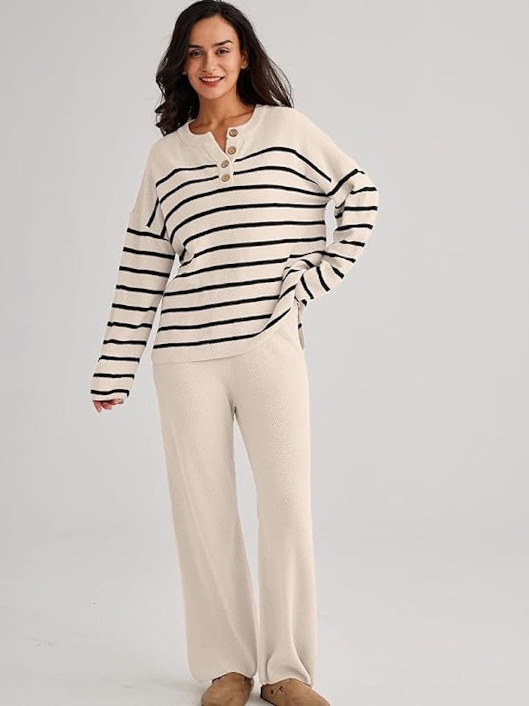 LILLUSORY Striped Knit Lounge Set