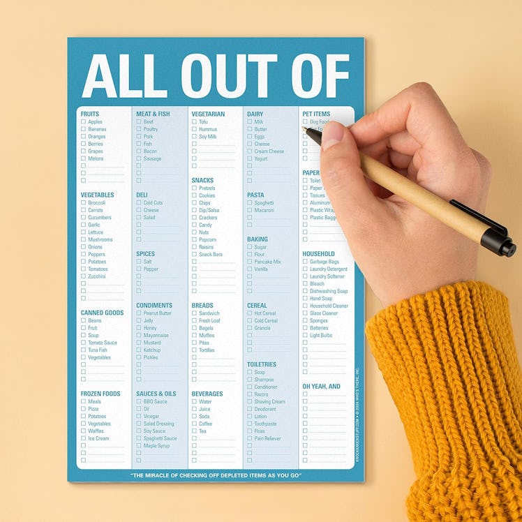 Knock Knock All Out Of Grocery List Note Pad