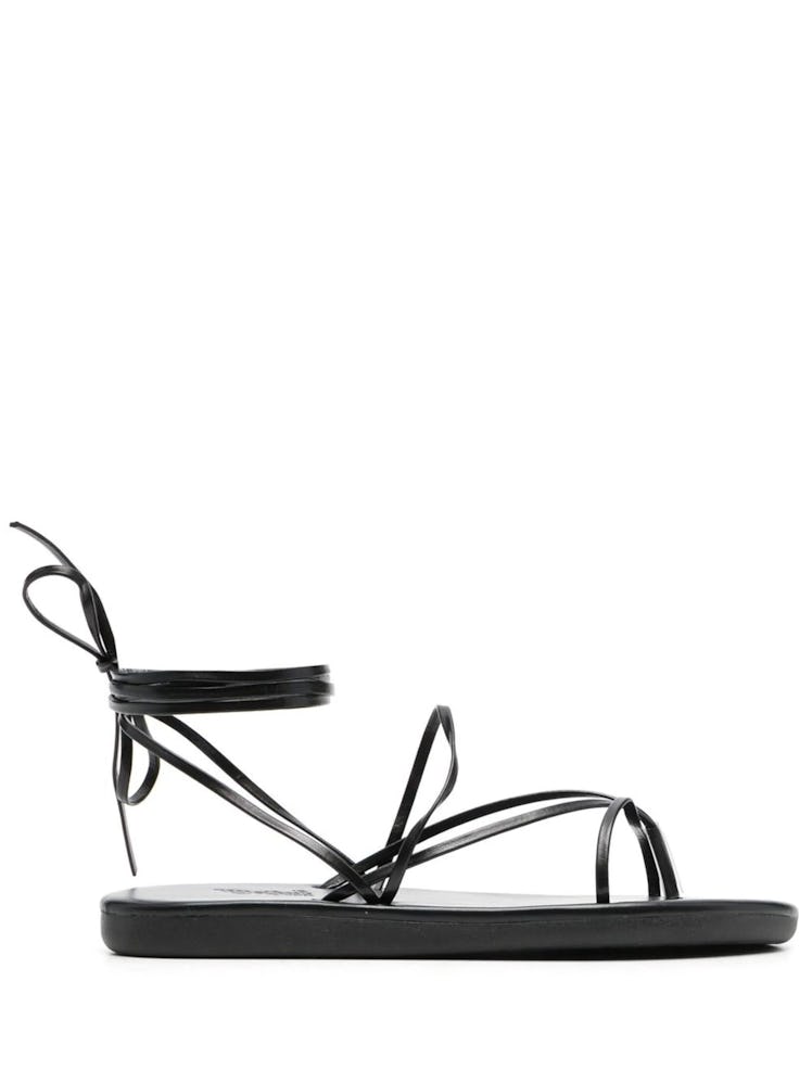 Leather Ankle-Tie Sandals