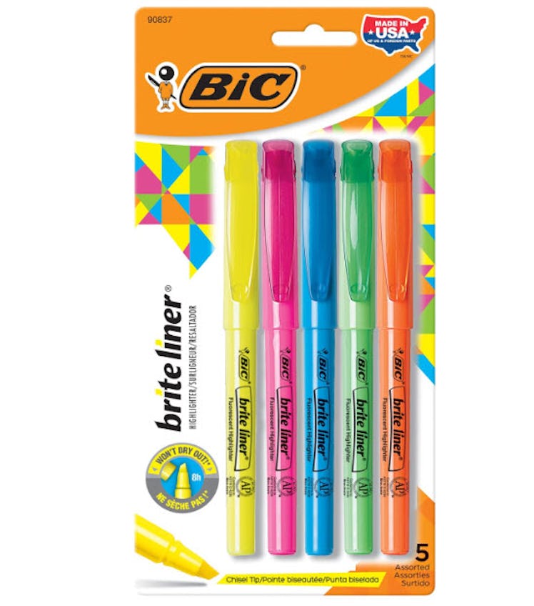 BIC Chisel-Tip Brite Liner Highlighters (5-Count)