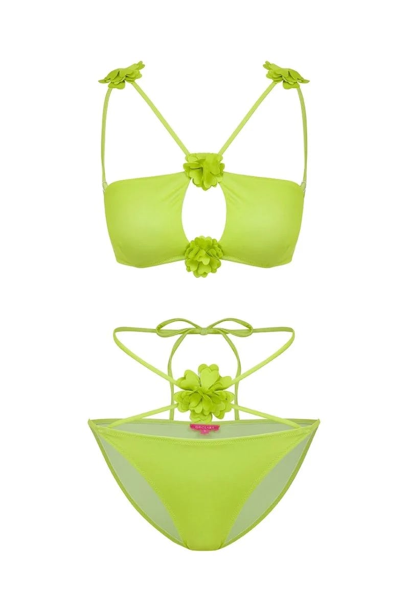 Primrose Green Floral Bikini Set