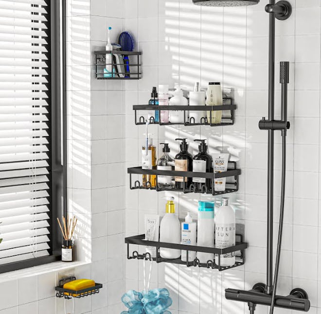 Moforoco Adhesive Shower Caddy Organizer (5-Pack)