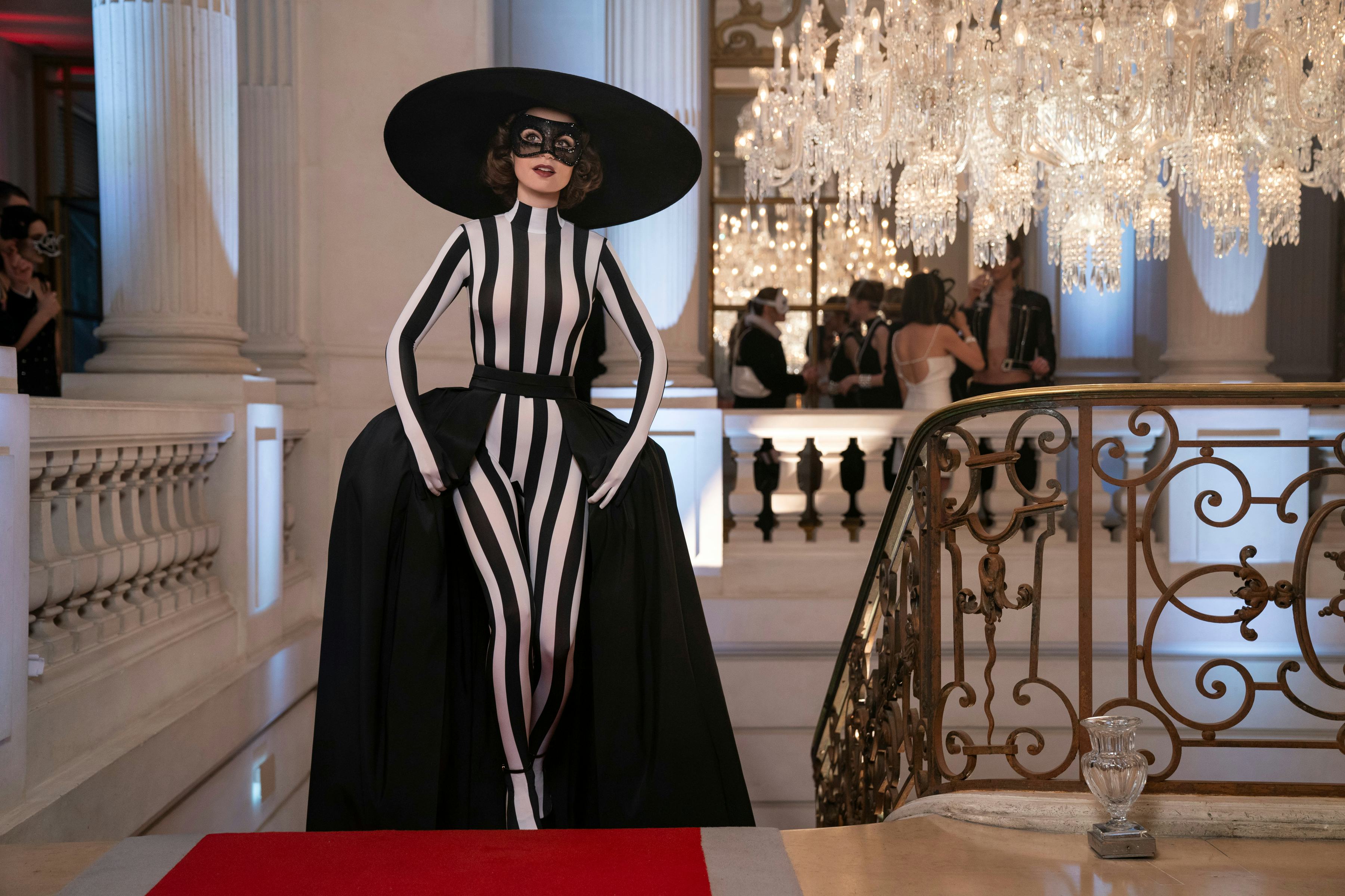 Lily Collins’ Beetlejuice-inspired dress on &lsquo;Emily in Paris&rsquo;