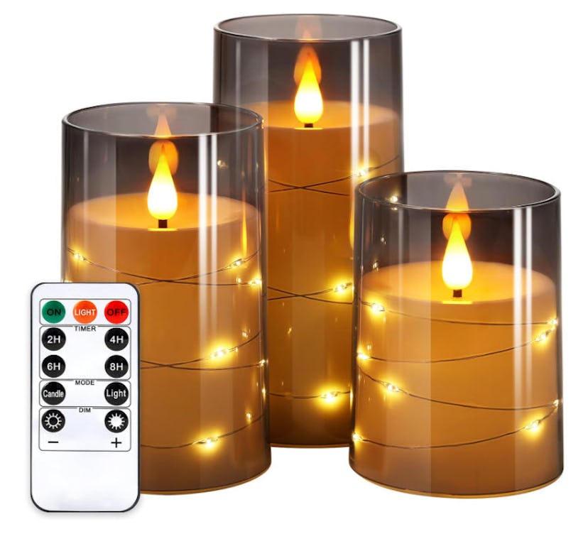 NURADA Flickering Flameless Candle (3-Pack)