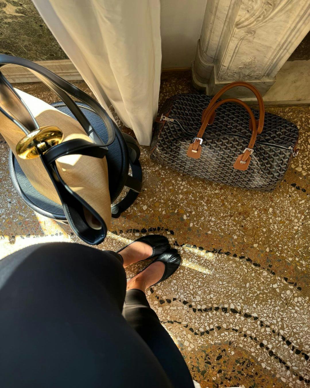 Kylie Jenner wears Margiela Tabis in Venice.