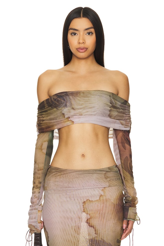 Jaded London Lace Up Fold Over Top