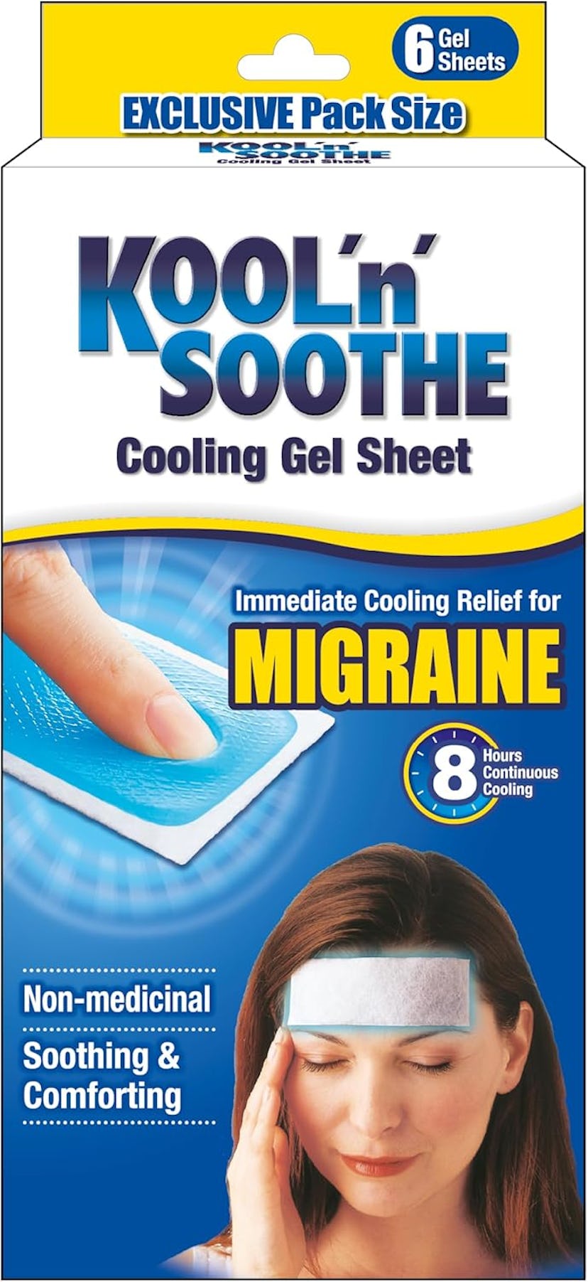 KOOL'n'Soothe Cooling Gel Sheet Migraine 6 Gel Sheets