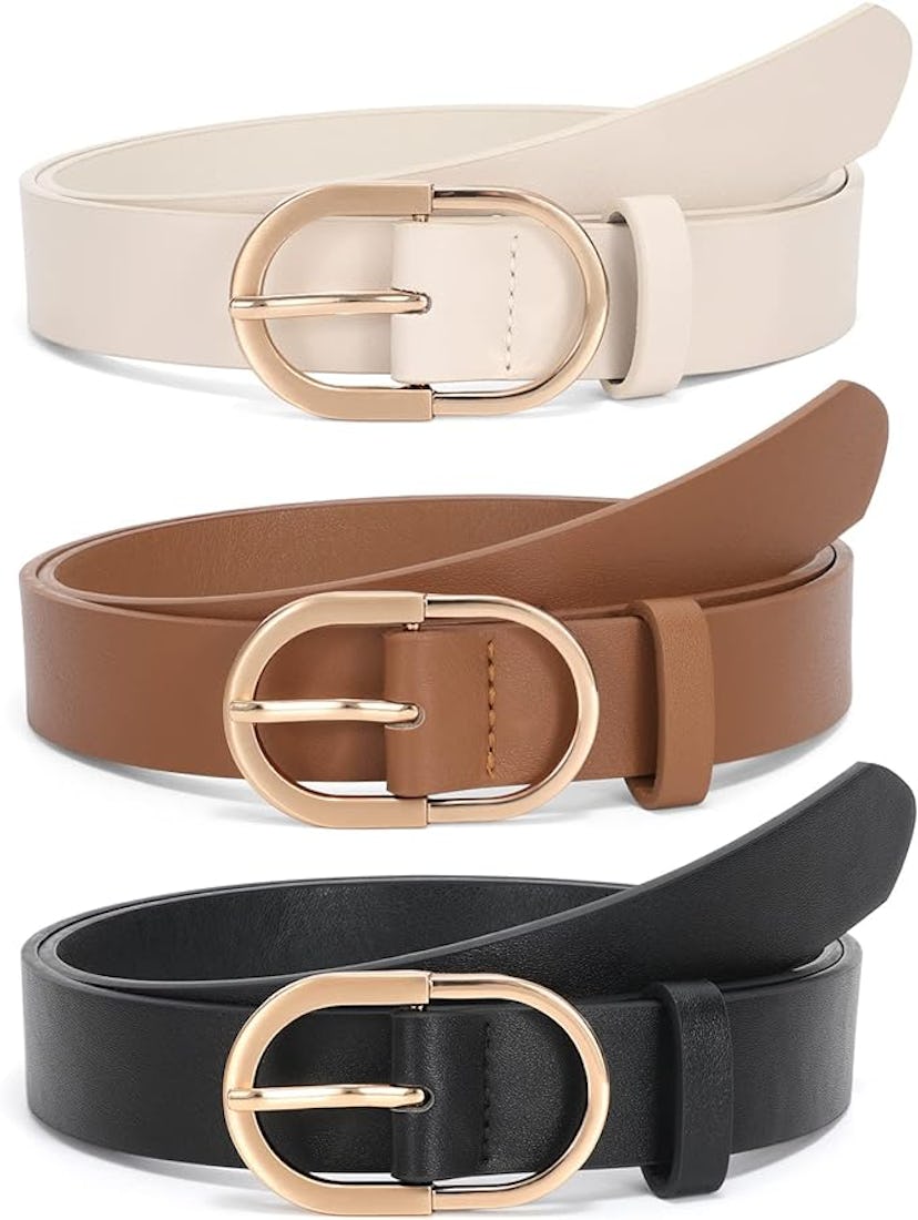 JASGOOD Leather Belt Set up (3-Pieces)