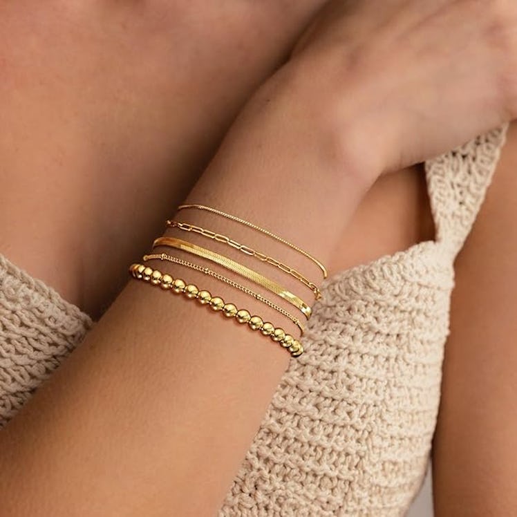 DEARMAY 14-Karat Gold Bracelet (Set of 5)