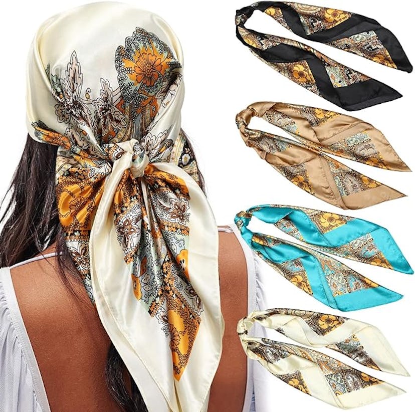 AWAYTR Satin Headscarf Set (4-Pieces)