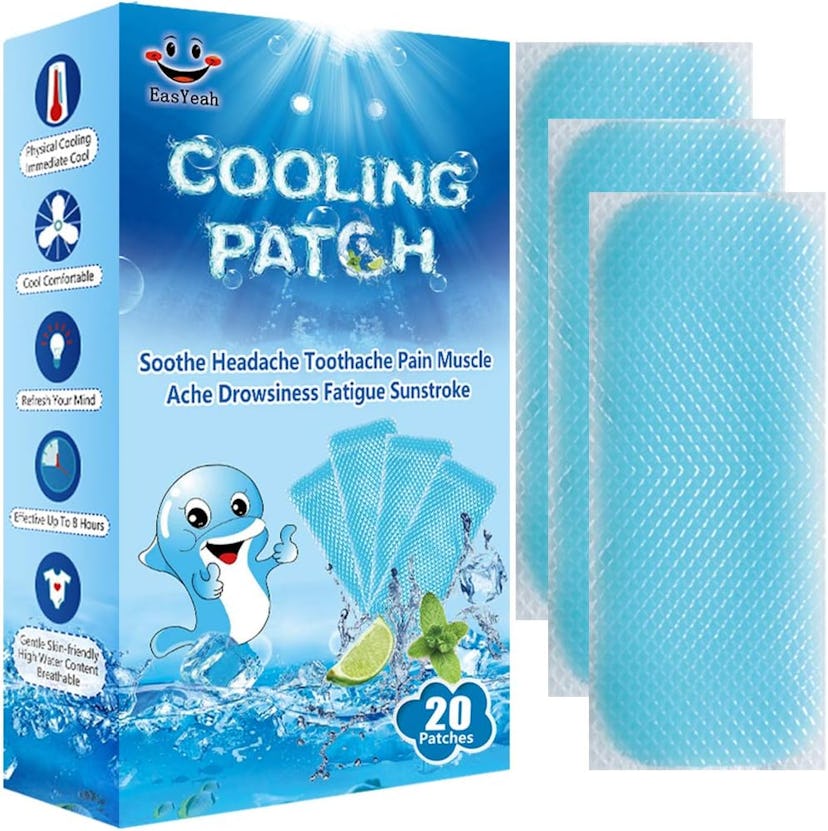 20 Sheets Cooling Patches for Fever Discomfort & Pain Relief, Cooling Relief Fever Reducer, Soothe H...