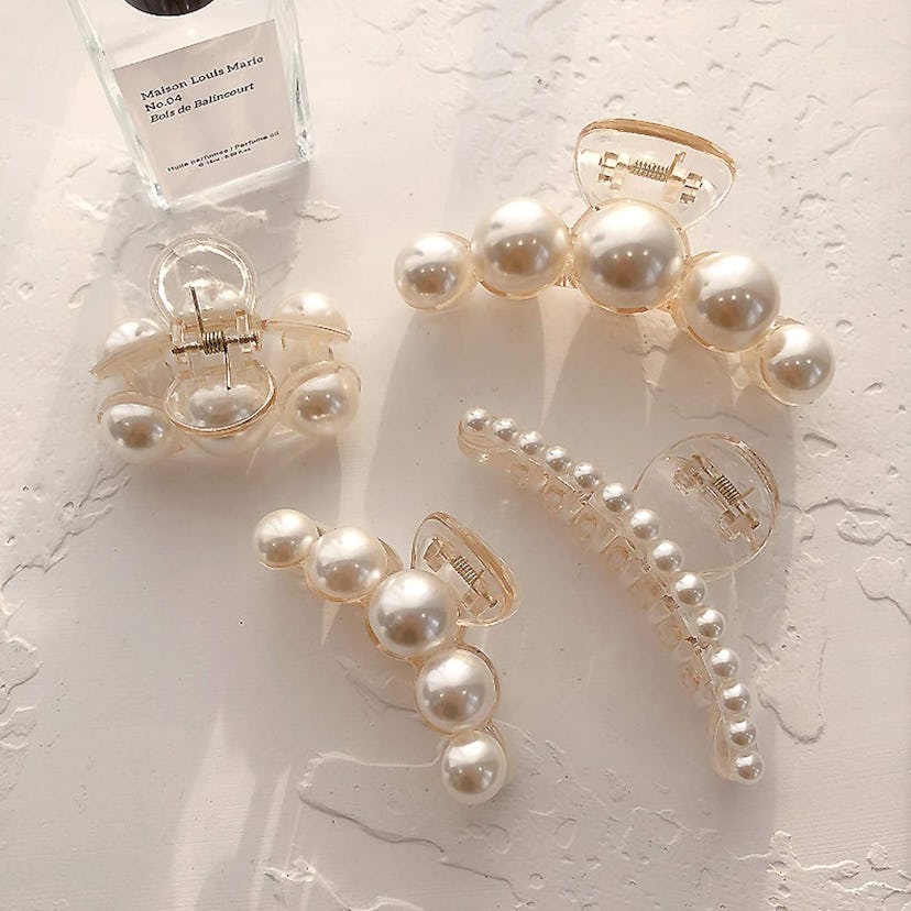 Agirlvct Pearl Hair Clips (4-Pieces)