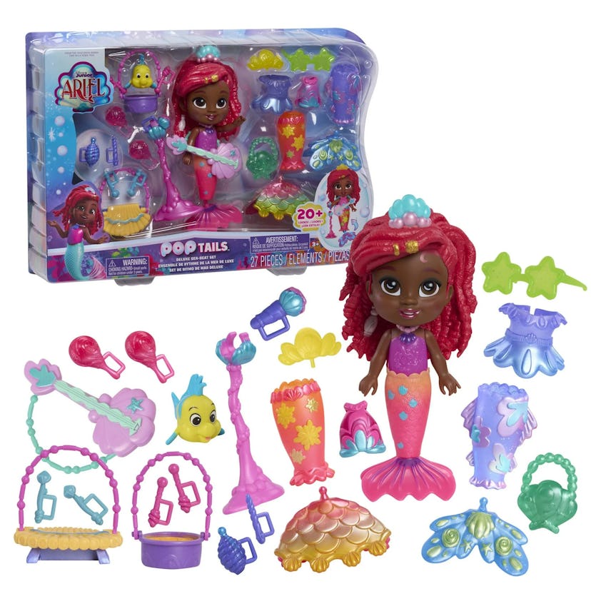 Disney Junior Ariel Pop Tails Deluxe Sea-Beat Figure & Accessories Set