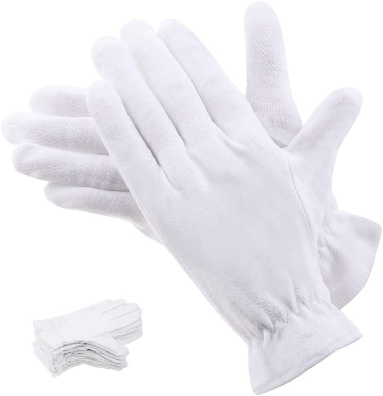 Selizo White Cotton Gloves (10 Pairs) 