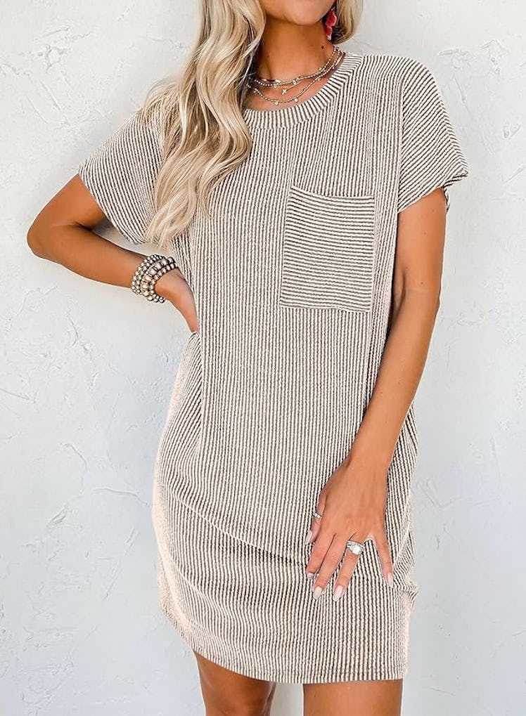 Acelitt Casual Crewneck Dress