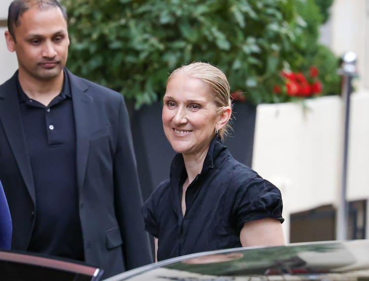 PARIS, FRANCE - JULY 24: Celine Dion is seen leaving a hotel on July 24, 2024 in Paris, France. (Pho...