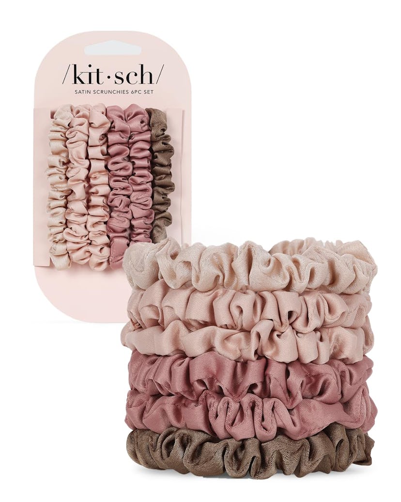 Kitsch Satin Hair Scrunchies (6-Pieces)