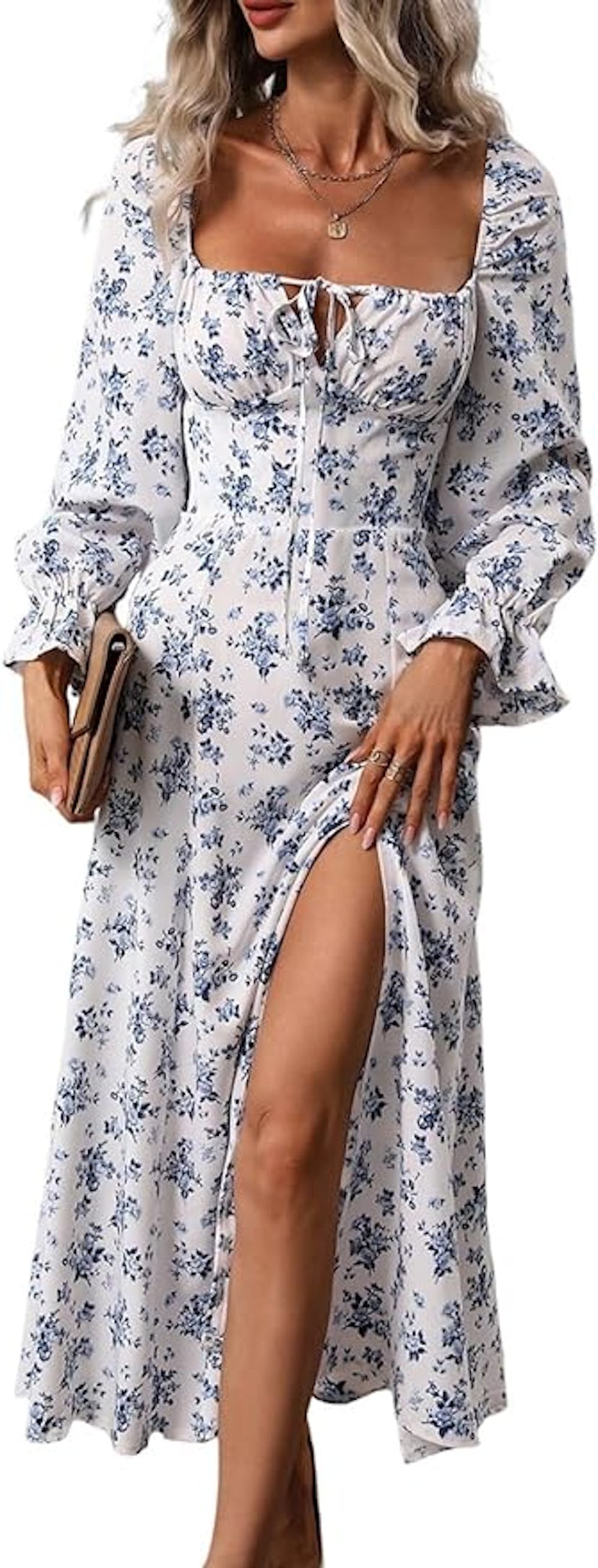 BLENCOT Puff Long Sleeve Maxi Dress 