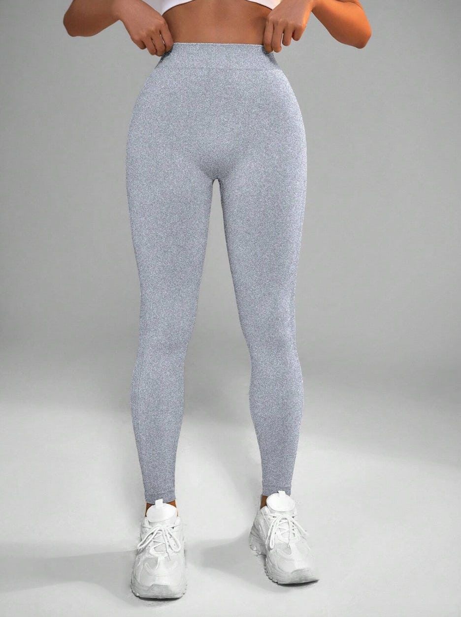 Yoga Basic Solid Color High-Waisted Seamless Sports Leggings