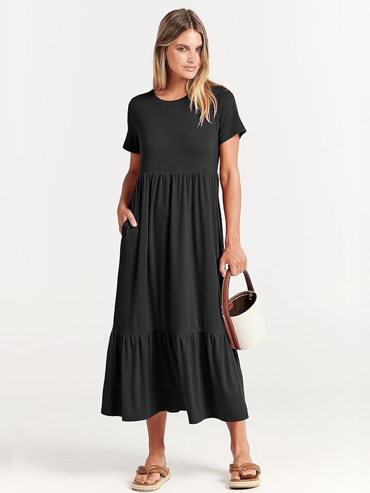 ANRABESS Flowy Tiered Maxi Dress