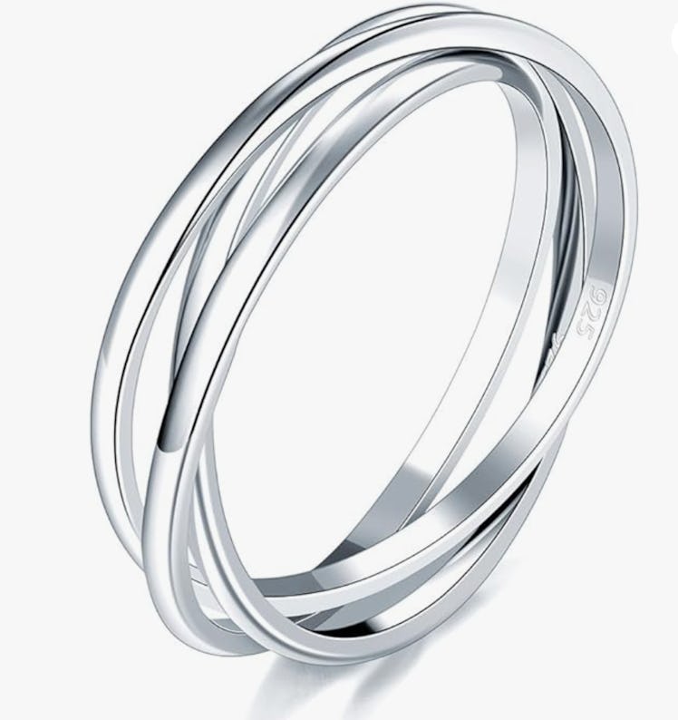 BORUO Silver Anxiety Ring