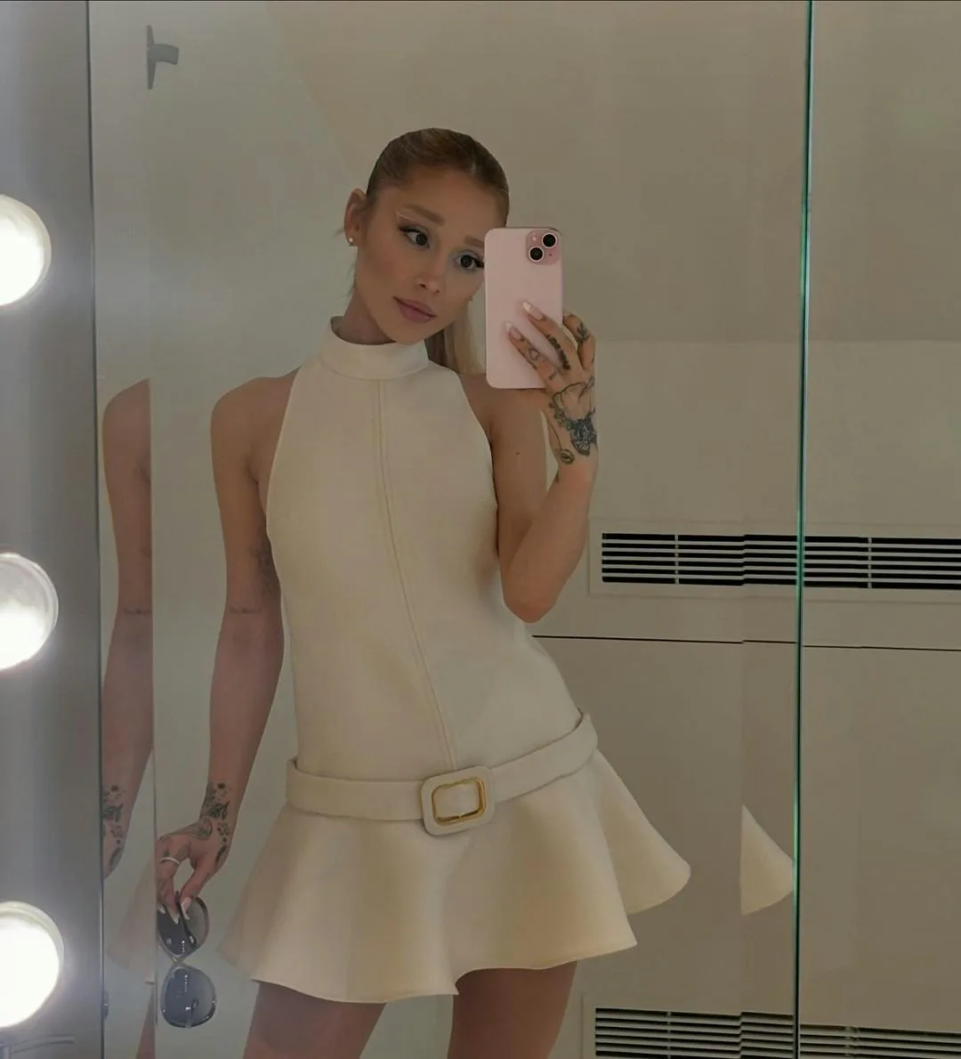 Ariana Grande Dons the Micro-Mini Version of Dua Lipa's Tom Ford Dress