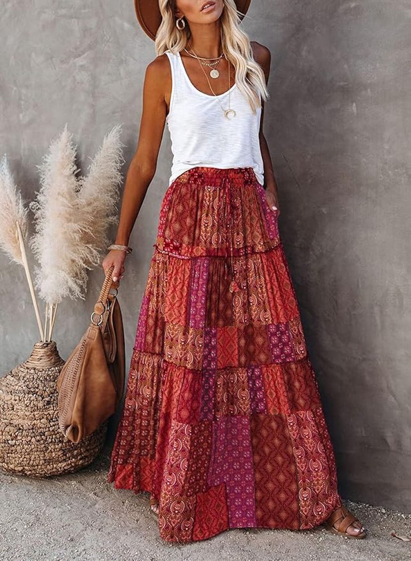 Happy Sailed Boho Maxi Skirt 