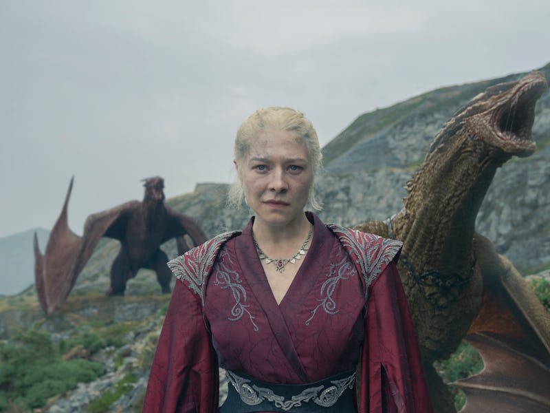 Rhaenyra (Emma D'Arcy) with her dragons in House of the Dragon