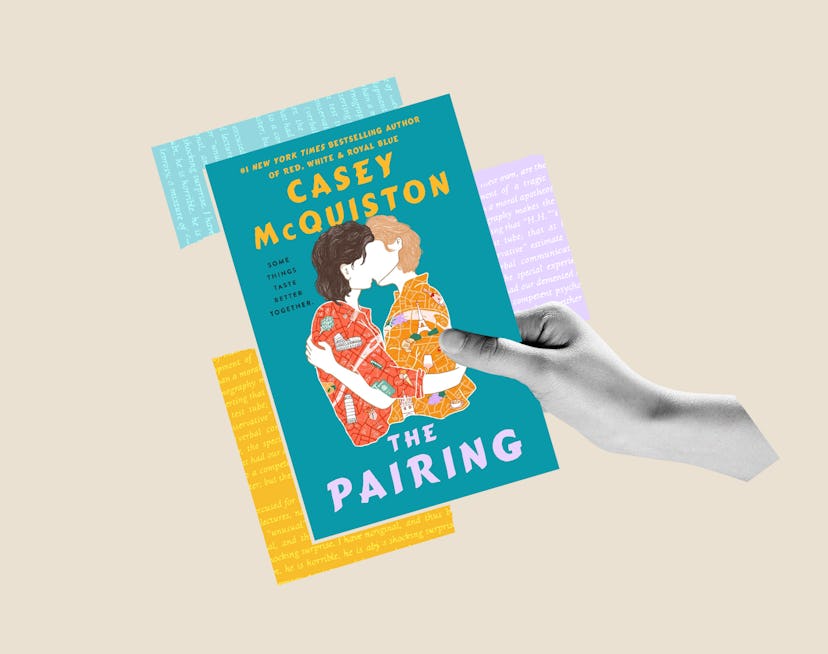 A hand holds the cover of Casey McQuiston's new book, 'The Pairing.'