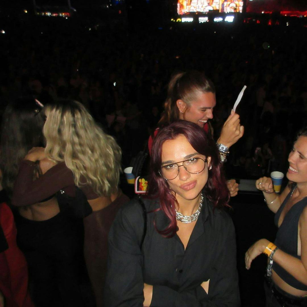 Dua Lipa posing at Sunny Hill Festival night one.