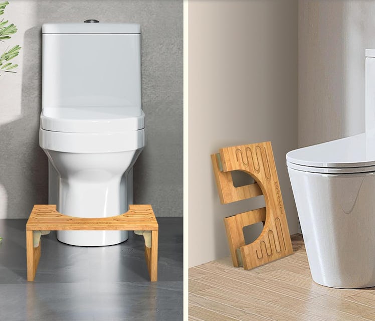 KingPavonini Adjustable Bamboo Toilet Stool