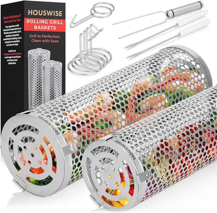 Houswise Rolling Grill Baskets