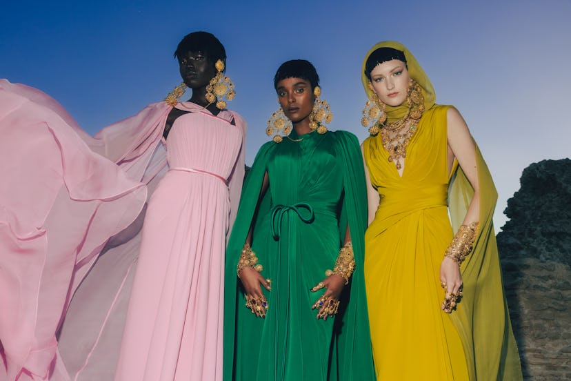 three models at the dolce & gabbana alta moda show