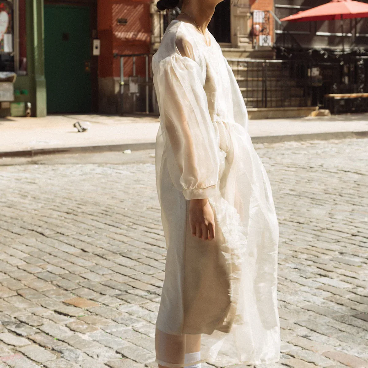 organza dress meaning One Shoulder Organza Gown
