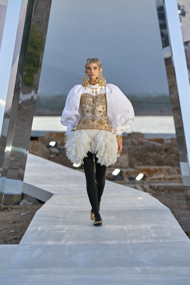 a look from the dolce & gabbana alta moda show in sardinia