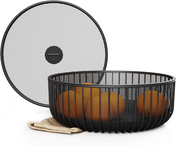 Libken Metal Fruit Bowl with Mesh Lid 