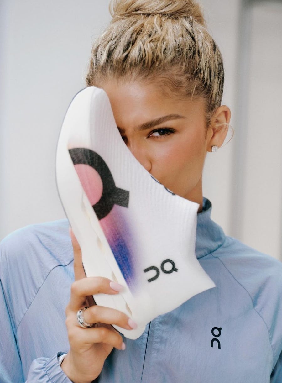 Zendaya dressed as the Olympic rings in a micro jumpsuit.