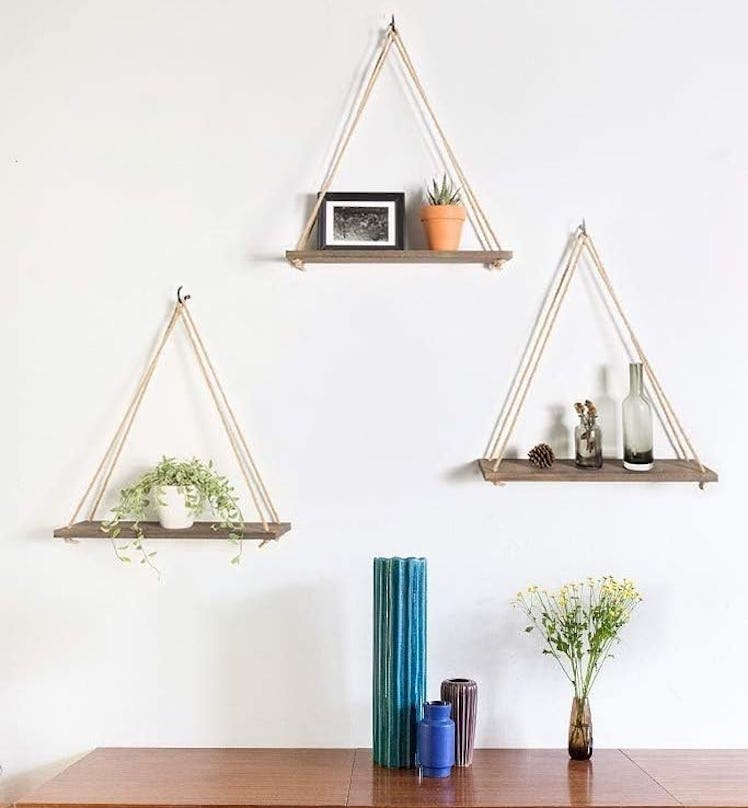 Mkono Hanging Wood Shelves (3-Pack)