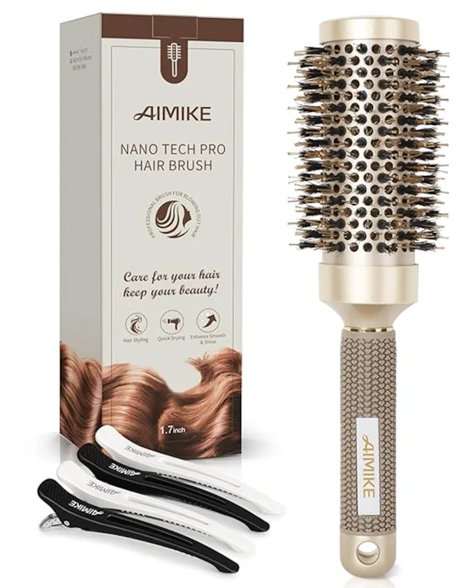 AIMIKE Nano Thermal Ceramic Round Brush & Clips