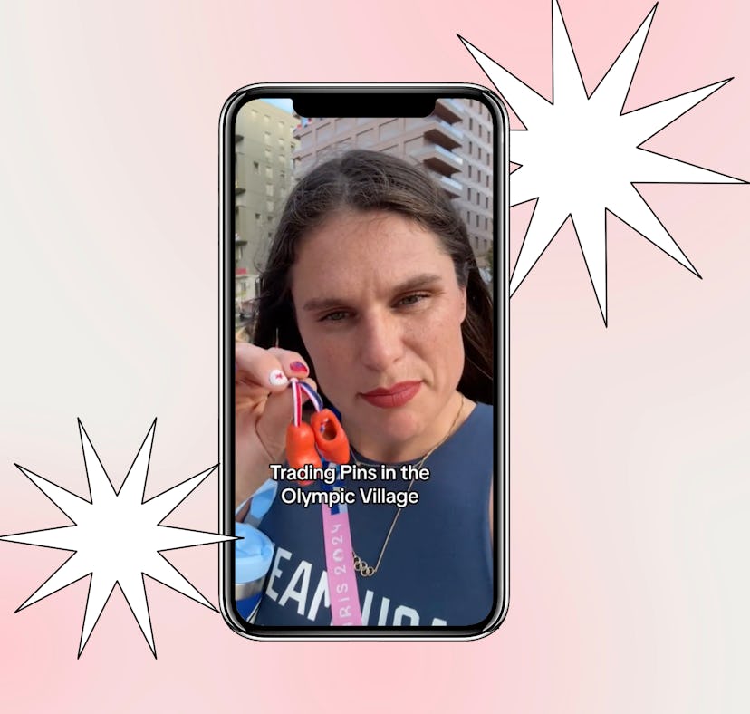 Athletes are trading pins in the Olympic Village.