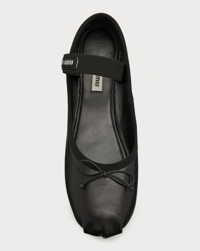 Miu Miu Leather Ballerina Flats