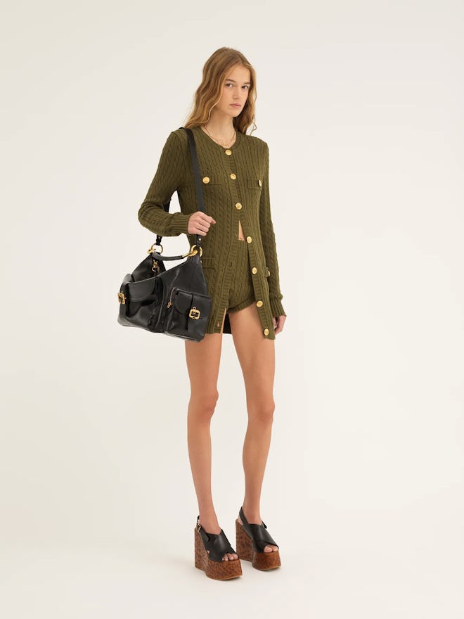 Cable-Knit Mini Shorts