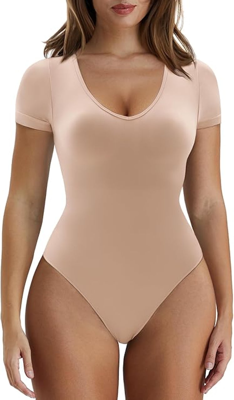 SHAPERX Scoop-Neck Bodysuit