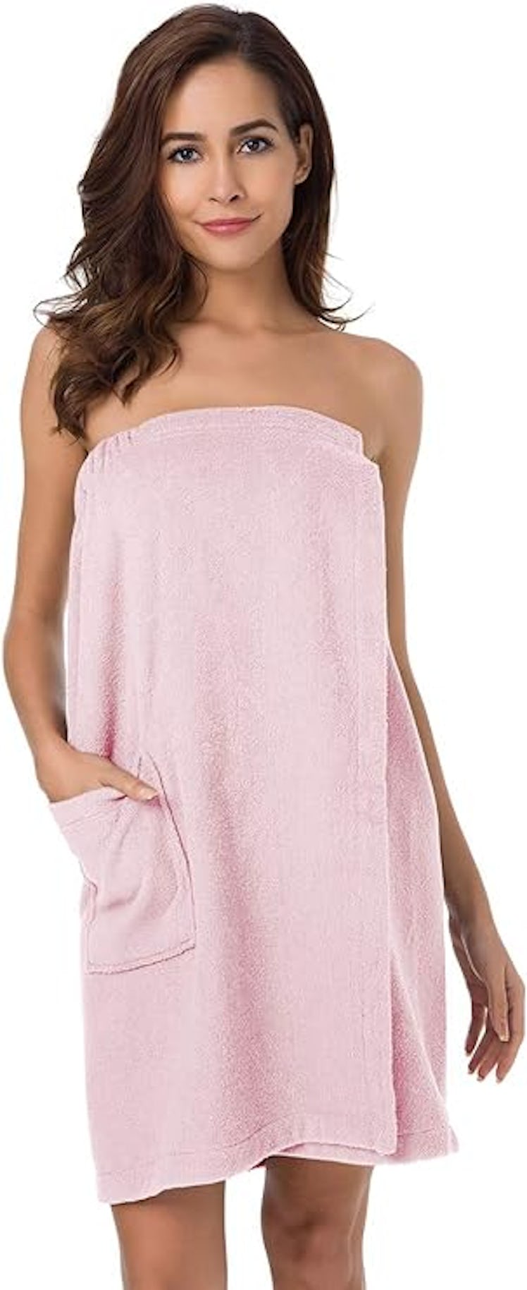 SIORO Bath Towel Wrap With A Pocket 