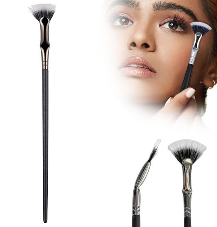 Kruggo Folding Angle Scalloped Lash Brush