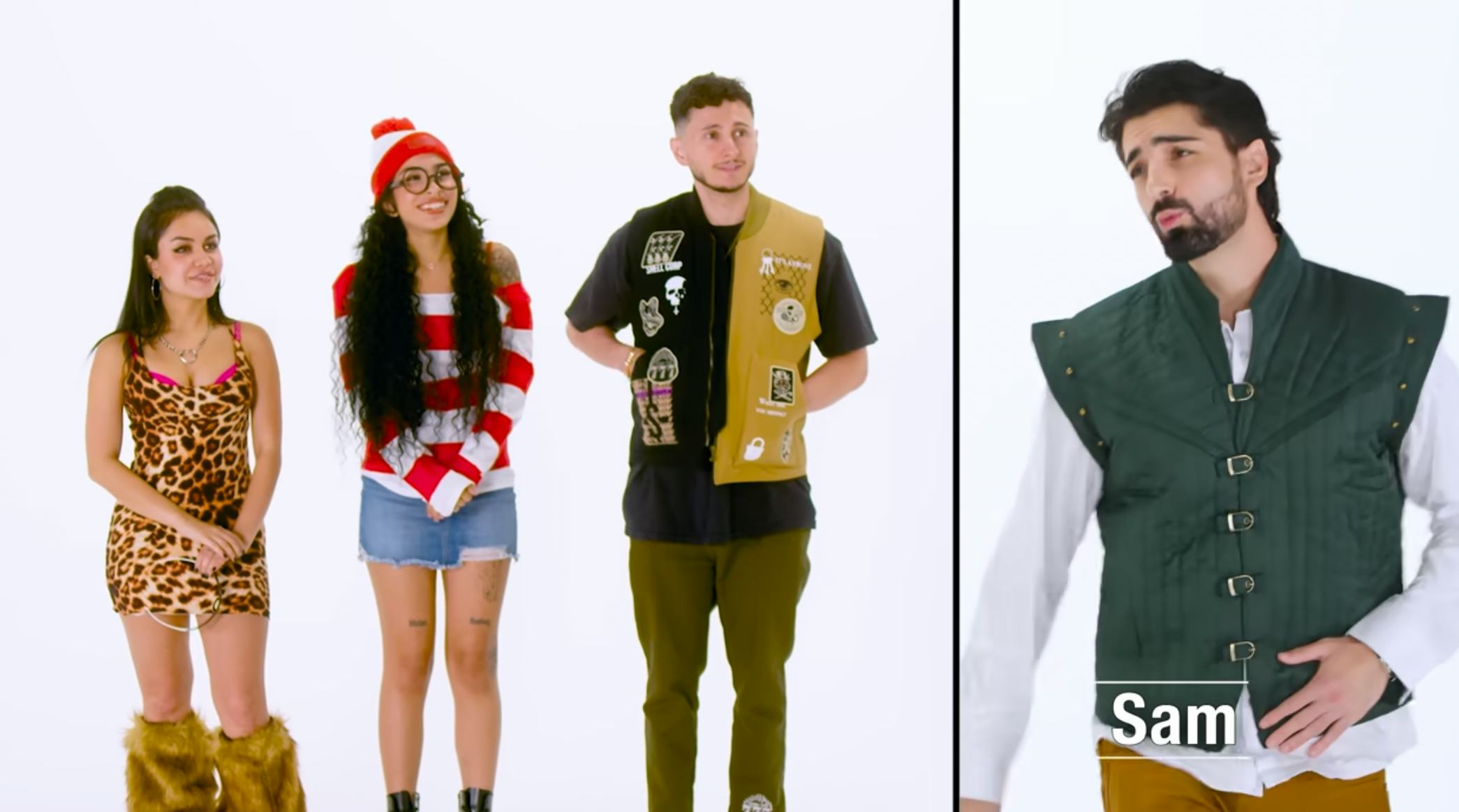 Sam N. on a blind dating show. Screenshot via YouTube