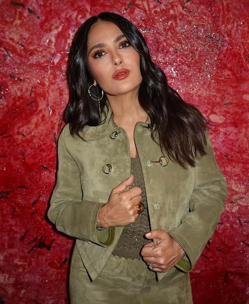 Salma Hayek red lipstick