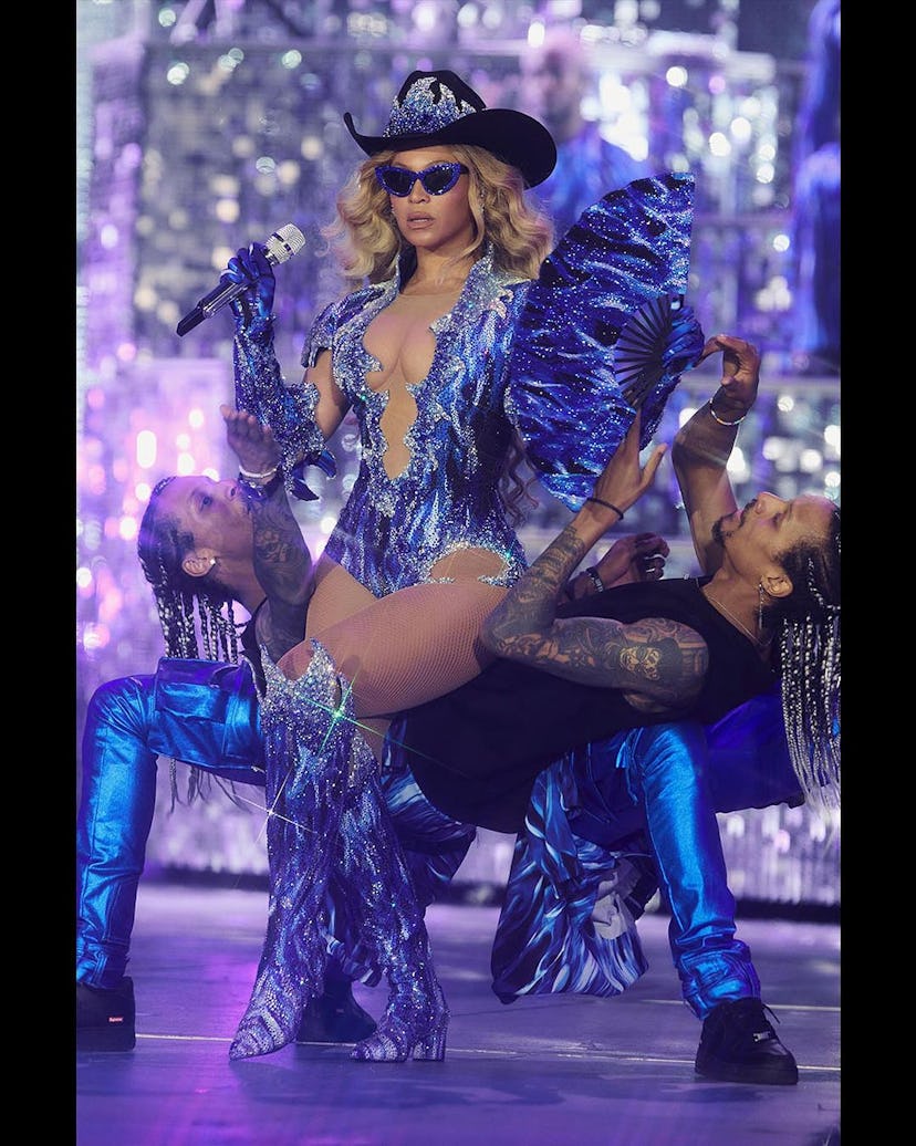 Beyoncé’s blue flame Renaissance Tour outfit