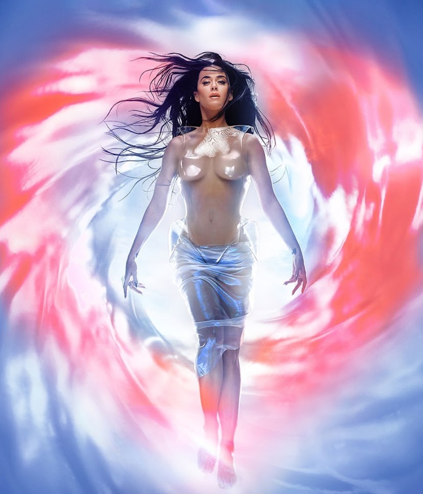 Katy Perry wore a micro bra with star-shaped pasties on her new album cover.