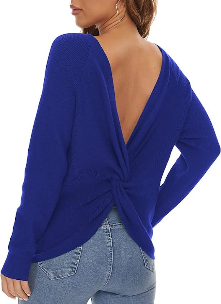 LILBETTER Twisted Back Reversible Sweater